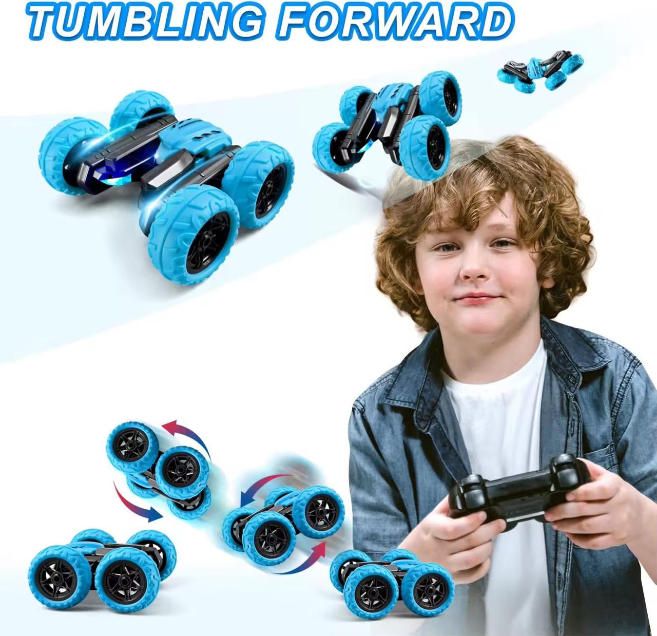 Kids Toys Remote Control Car Battery Double Sided 360 Rolling Drift Twist Swing Arm Mini Rc Stunt Car